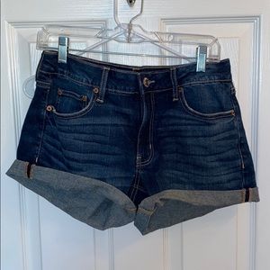 dark denim shorts
